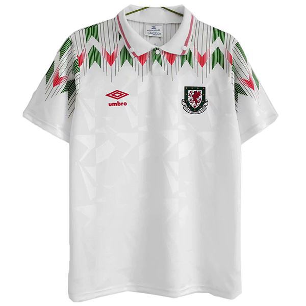 Wales maglia da calcio vintage retrò da trasferta del Galles seconda maglia da calcio sportiva da uomo 1990-1992 